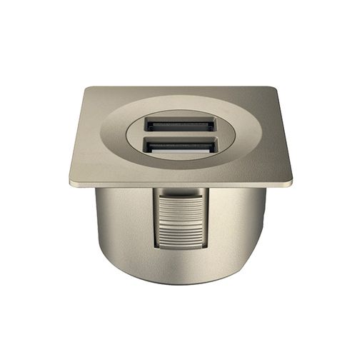 CARREGADOR USB LOOX NIQUELADO QUADRADO C/ CABO MODULAR HAFELE