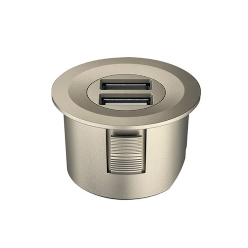 Carregador Usb Loox Niquelado Redondo C/ Cabo Modular Hafele