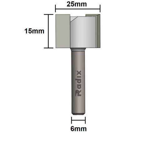FRESA PARALELA 25MM HASTE 6MM RADIX