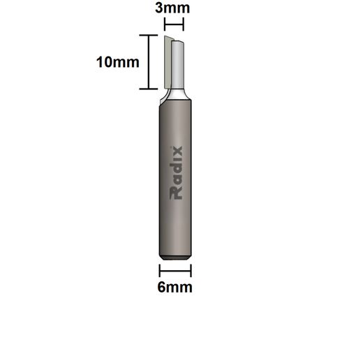 Fresa Paralela 3mm Haste 6mm Radix