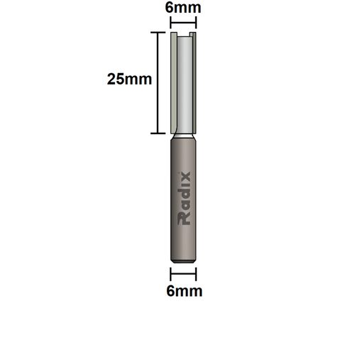 Fresa Paralela Reta 6mm Haste 6mm Radix
