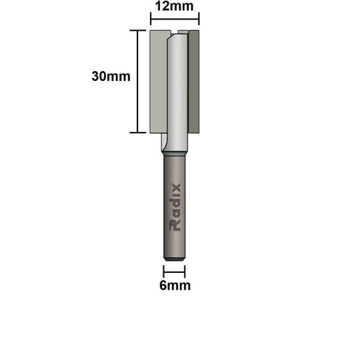 Fresa Paralela Reta 12mm Haste 6mm Radix