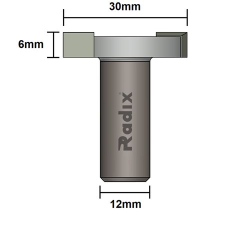 Fresa para Rebaixo de Dobradiça 30mm Haste 12mm Radix