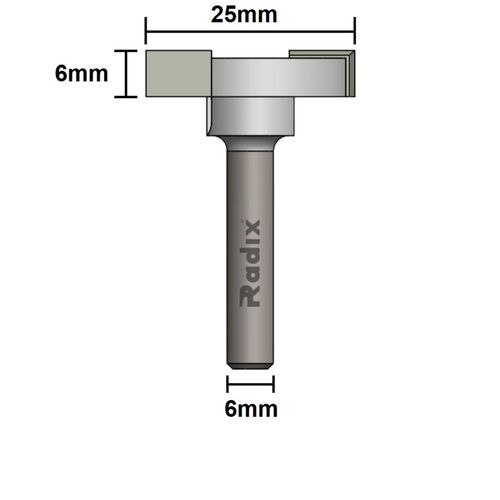 Fresa para Rebaixo de  Dobradiça 25mm Haste 6mm Radix