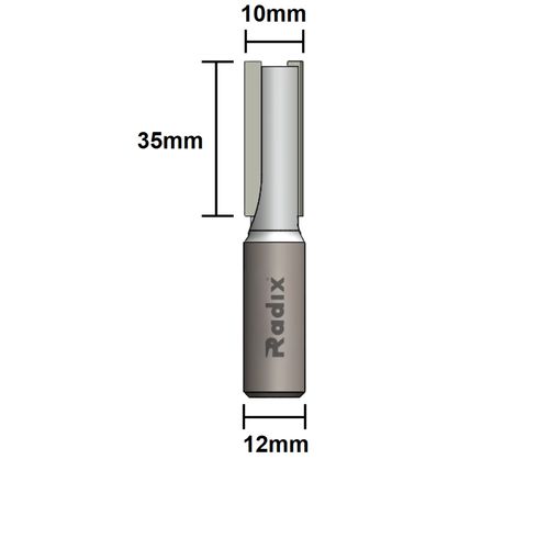 Fresa Paralela Reta 10mm Haste 12mm Radix