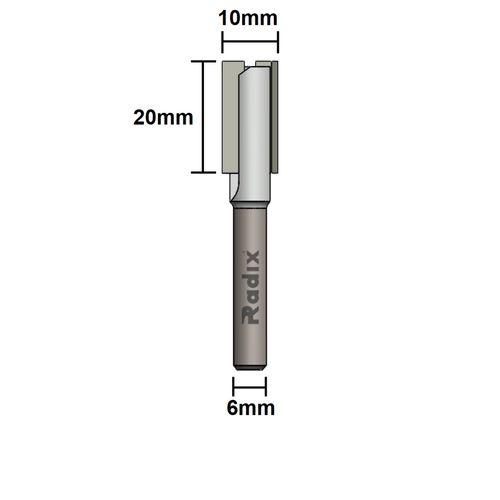 Fresa Paralela 10mm Haste 6mm Radix