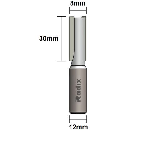 Fresa Paralela Reta 8mm Haste 12mm Radix