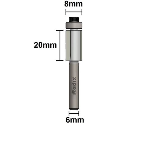FRESA PARALELA 8MM HASTE 6MM COM ROLAMENTO RADIX