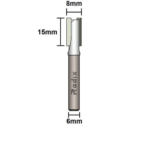 Fresa Paralela 8mm Haste 6mm Radix