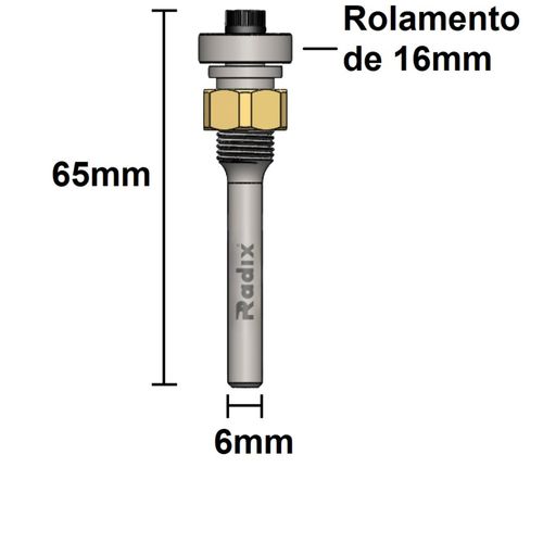 EIXO PARA SERRINHA DEBRUM AVULSO 6MM COM ROLAMENTO RADIX