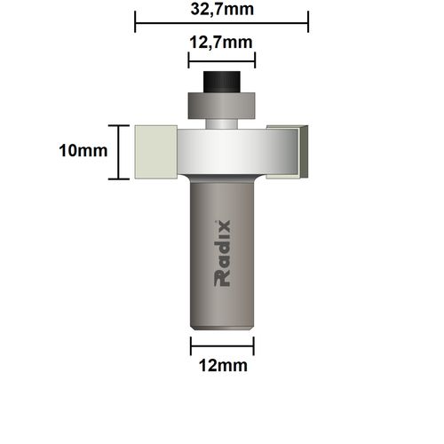 Fresa Paralela Reta 32,7mm Haste 12mm com Rolamento Radix