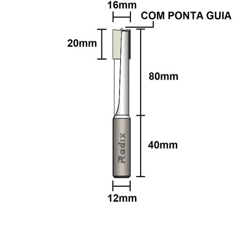 Fresa para Fechaduras 16mm Haste 12mm Radix