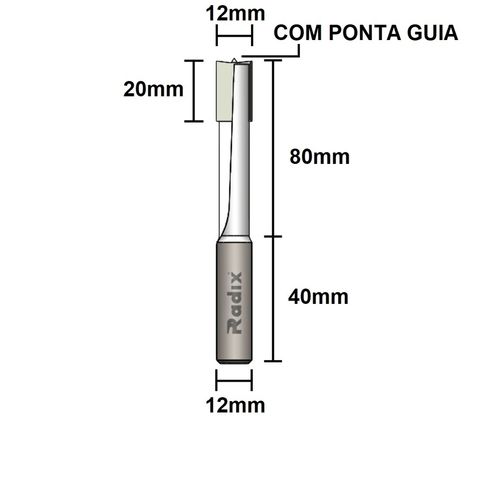 FRESA PARA FECHADURAS 12MM HASTE 12MM RADIX