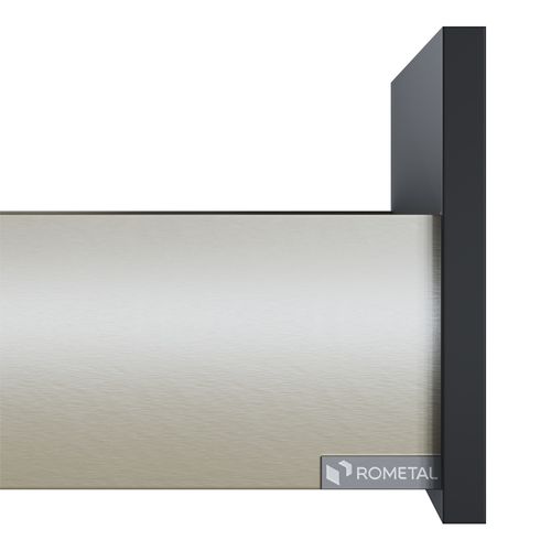 Lateral de Gaveta Fluence para Led 128 x 300mm Inox Matte Rometal