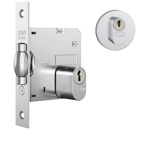 Fechadura 1005 Trinco Rolete Roseta Redonda Externa Inox Stam