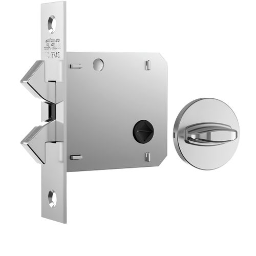 Fechadura 1006s Bico Duplo Roseta Redonda Banheiro Cromado Escovado Stam