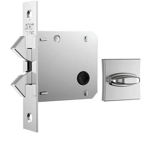Fechadura 1006s Bico Duplo Roseta Quadrada Banheiro Cromado Stam