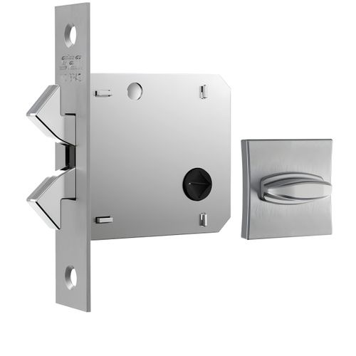 Fechadura 1006s Bico Duplo Roseta Quadrada Banheiro Cromado Escovado Stam