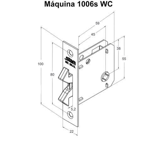 Fechadura 1006s Bico Duplo Roseta Quadrada Banheiro Cromado Escovado Stam