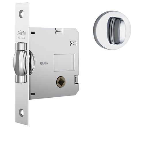 Fechadura 1025 Trinco Rolete Roseta Redonda Banheiro Inox Stam