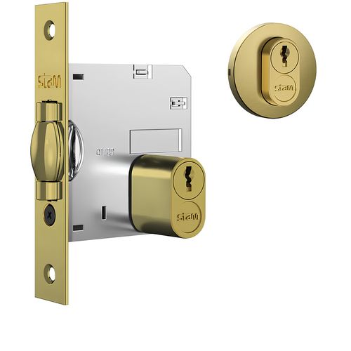 Fechadura 1005 Trinco Rolete Roseta Redonda Externa Gold Stam
