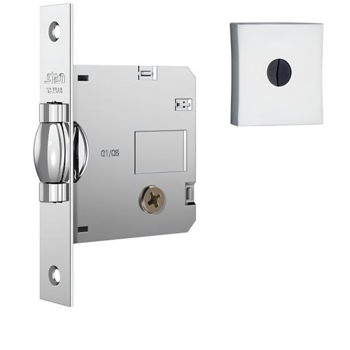 Fechadura 1005 Trinco Rolete Roseta Quadrada Tetra Externa Cromado Stam