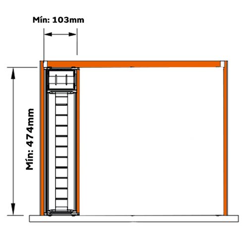 Divisor de Talheres Orga-Line 500 X 103mm Inox Blum