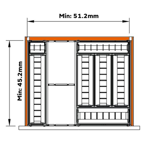 Divisor de Talheres Orga-Line 500 X 512mm Inox Blum