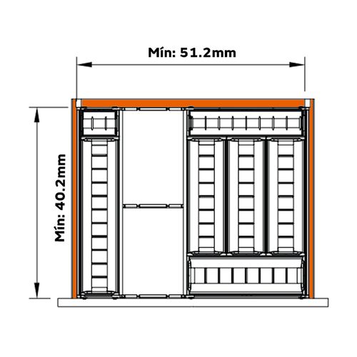 Divisor de Talheres Orga-Line 450 X 512mm Inox Blum