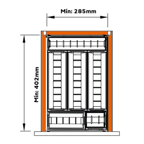 Divisor de Talheres Orga-Line 450 X 285mm Inox Blum