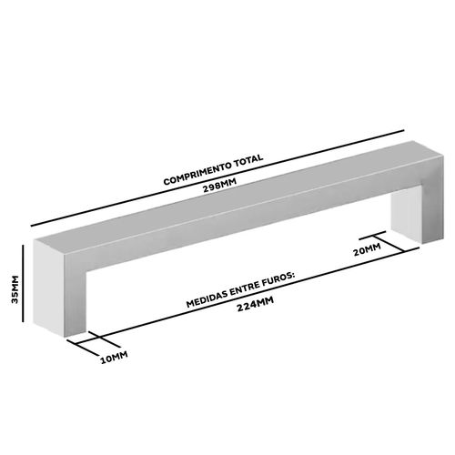 PUXADOR ALÇA IL-818 224MM INOX ESCOVADO ITALY LINE