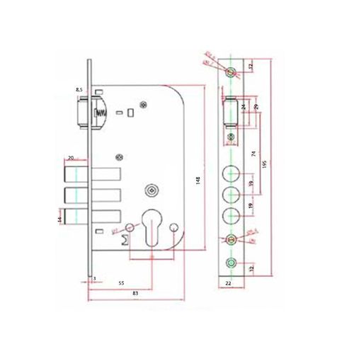 Fechadura Rolete 3 Pinos F-5570-3r Rd Inox Escovado Fortezza