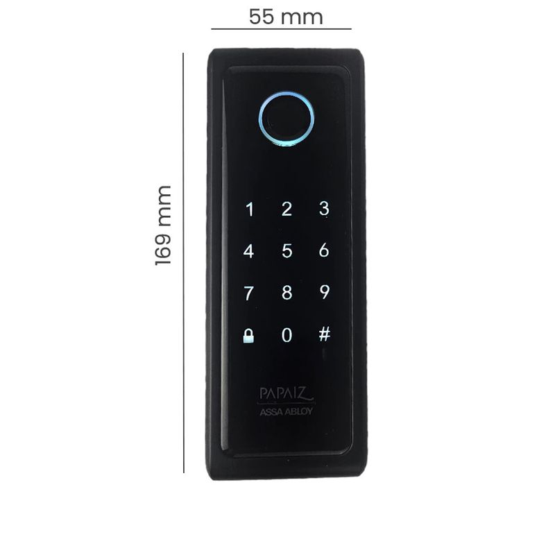 Fechadura Eletronica SL140B Biometrica De Sobrepor Preta Papaiz 80806_03.jpg