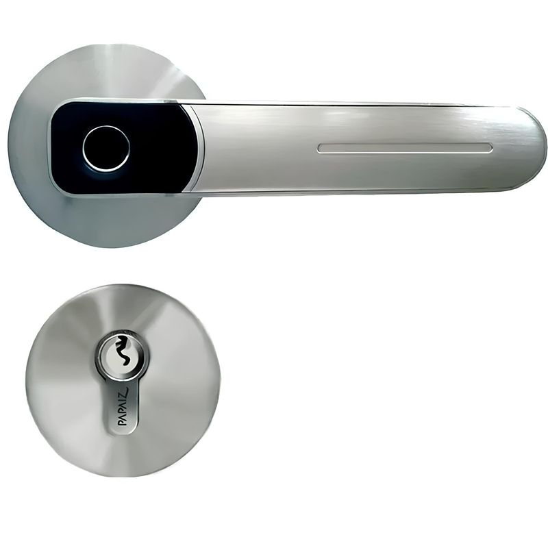 Fechadura Eletronica Com Biometria SL135 De Embutir Prata Papaiz 80811_0.jpg