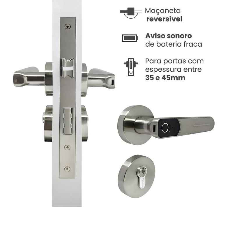 Fechadura Eletronica Com Biometria SL135 De Embutir Prata Papaiz 80811_02.jpg
