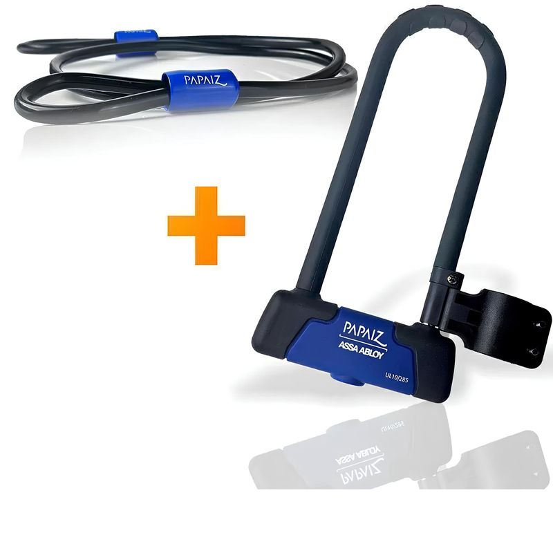 Cadeado Trava Tipo U-Lock Com Cabo para Bicicleta e Moto Papaiz 80814_0.jpg