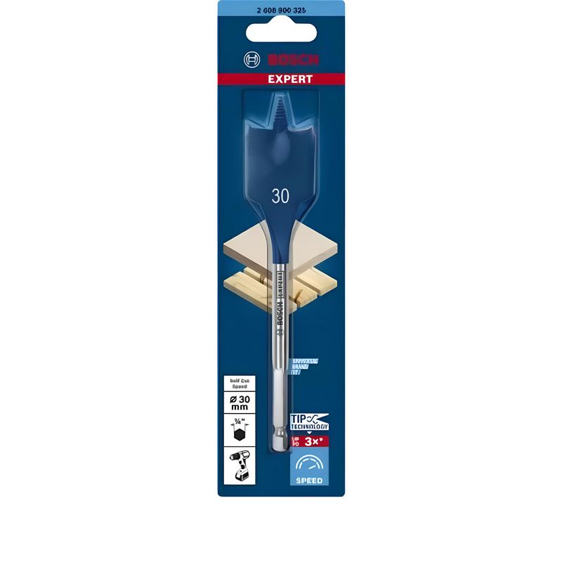 Broca Chata Encaixe Hexagonal Ø30mm X 152mm 1-4 Speed Bosch 69455_01.jpg