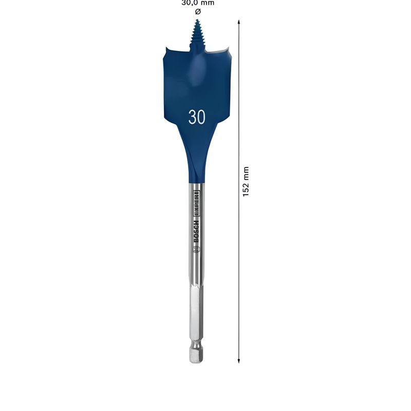 Broca Chata Encaixe Hexagonal Ø30mm X 152mm 1-4 Speed Bosch 69455_02.jpg