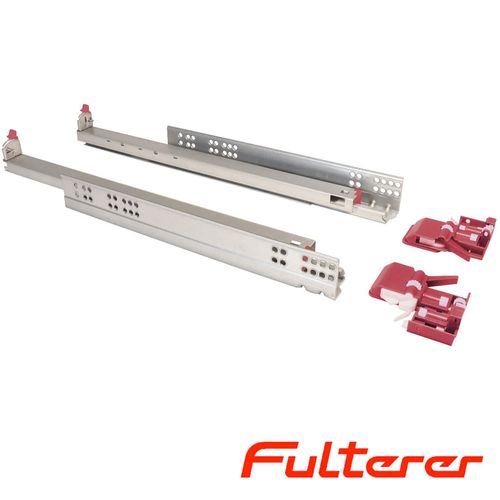 Corrediça Invisível 45cm com Amortecedor 3041 Extração Total 40kg Fulterer