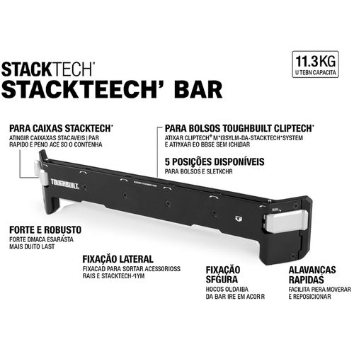 Barra Organizadora TB-B1-A-30 StackTech ClipTech Aço Reforçado 11 kg Toughbuilt
