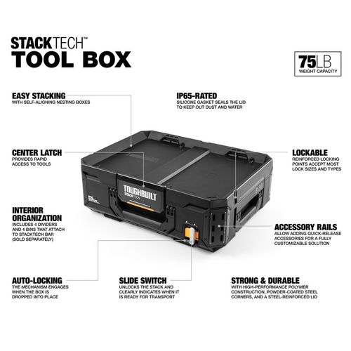 Caixa de Ferramentas StackTech TB-B1-B-30 Empilhável com Divisórias ToughBuilt