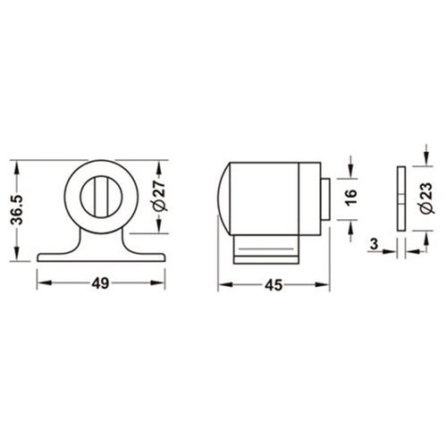 Prendedor Magnético Rocket de Piso Cromado Hafele