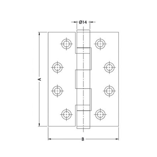 Dobradiça 4x3 Inox Escovado Hafele