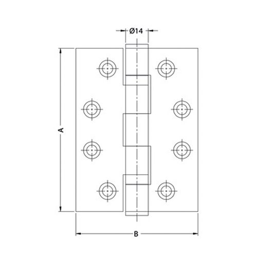 Dobradiça 4x3 Inox Polido Hafele