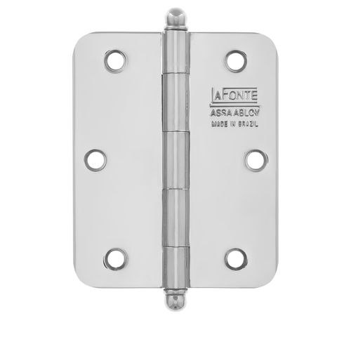 Dobradiça 1500 3x2.5 Canto R15 Cromado Aço Alta Resistência La Fonte