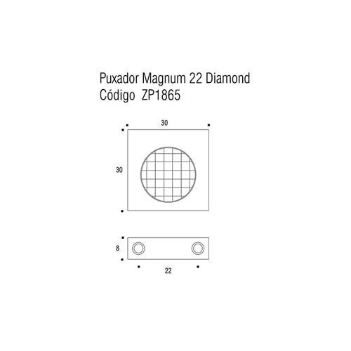 Puxador Magnum Ponto com Diamond Dourado Matte Zen