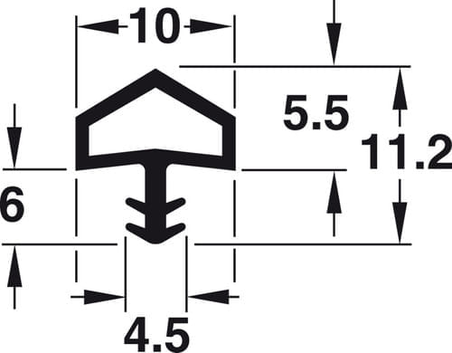 Perfil de Vedação para Batente 10mm Branco Hafele
