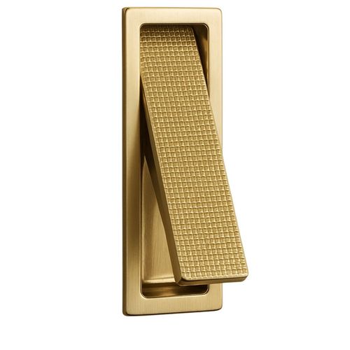 Puxador Piano de Embutir Pequeno Gold Escovado Zen