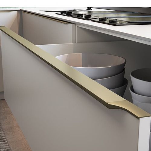 Puxador Perfil Facetato RM-183 3 Metros Champagne 1001 Rometal