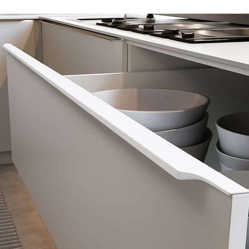 Puxador Perfil Facetato RM-183 3 Metros Branco Brilhante Rometal